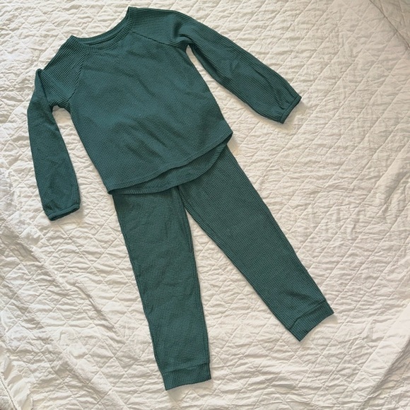 CAT & JACK WAFFLE TWO-PIECE OUTFIT GIRLS (TOP M 7/8) (PANTS 6/6X) - Picture 1 of 9